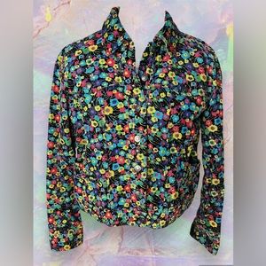 Liz Claiborne floral ditzy corduroy blazer